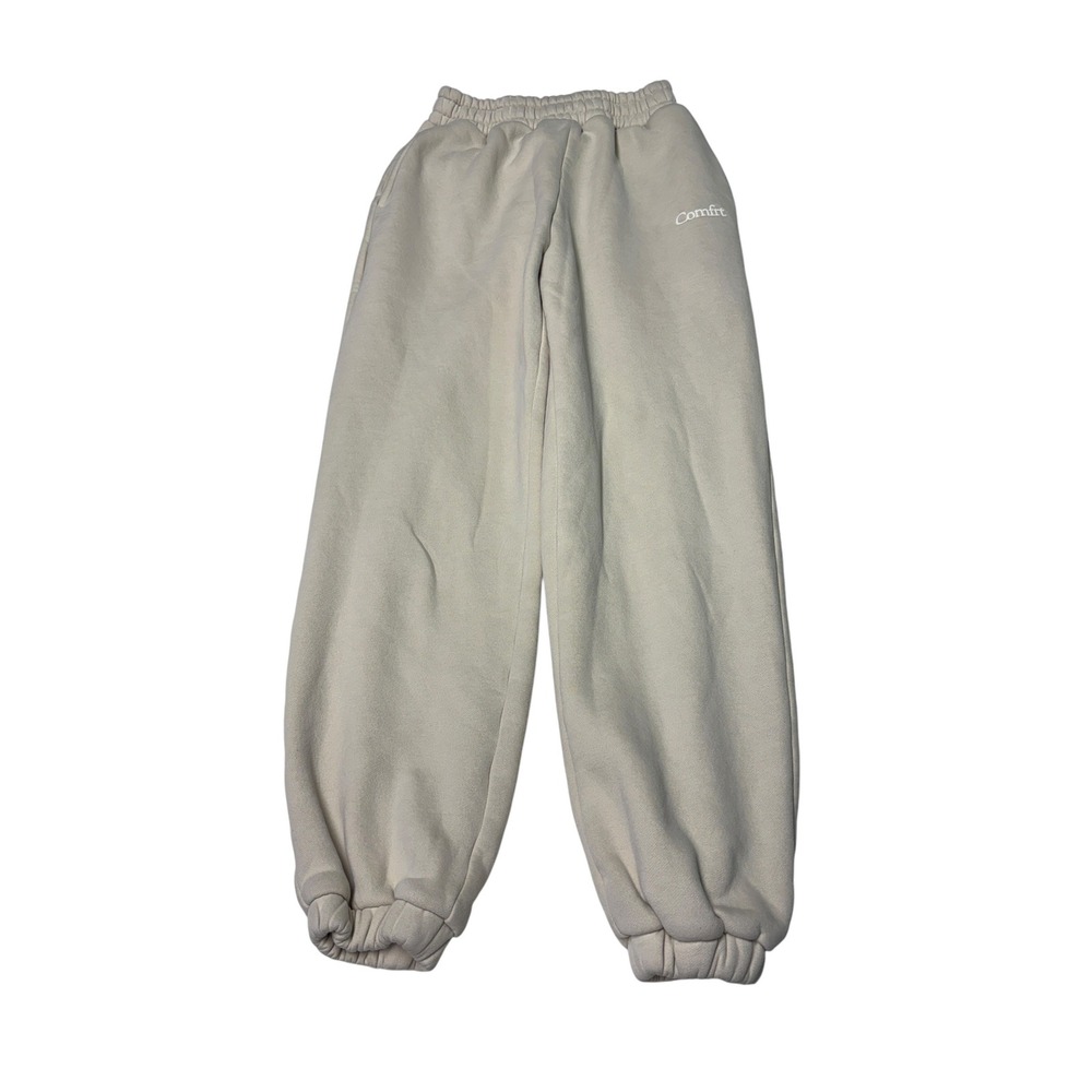 Comfrt Signature Sweatpants‎ Womens M L27 Sand Beige Oversized Fleece Joggers